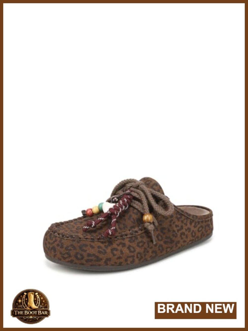 Womens Mule Clogs Faux Suede Beaded Pull-On Cushioned Round Toe Casual